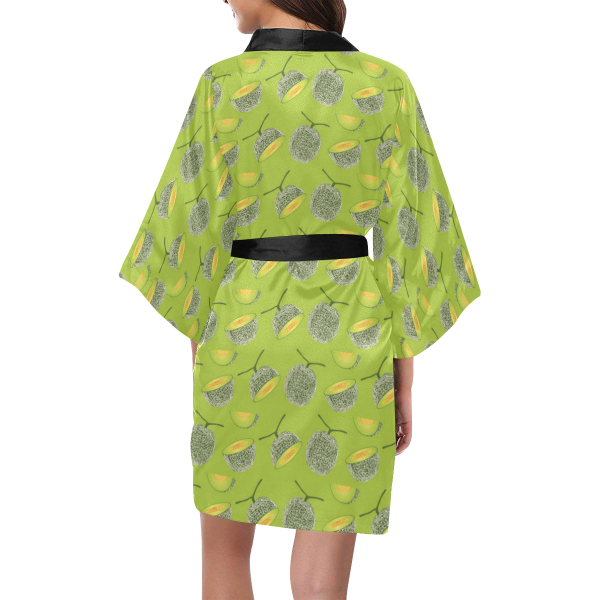 Cantaloupe Pattern Print Design 03 Women's Short Kimono