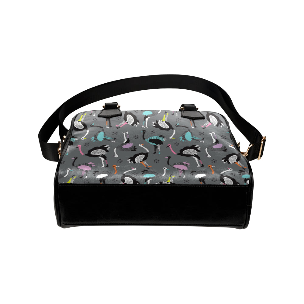 Ostrich Pattern Print Design 01 Shoulder Handbag