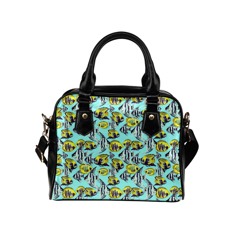 Angelfish Pattern Print Design 02 Shoulder Handbag