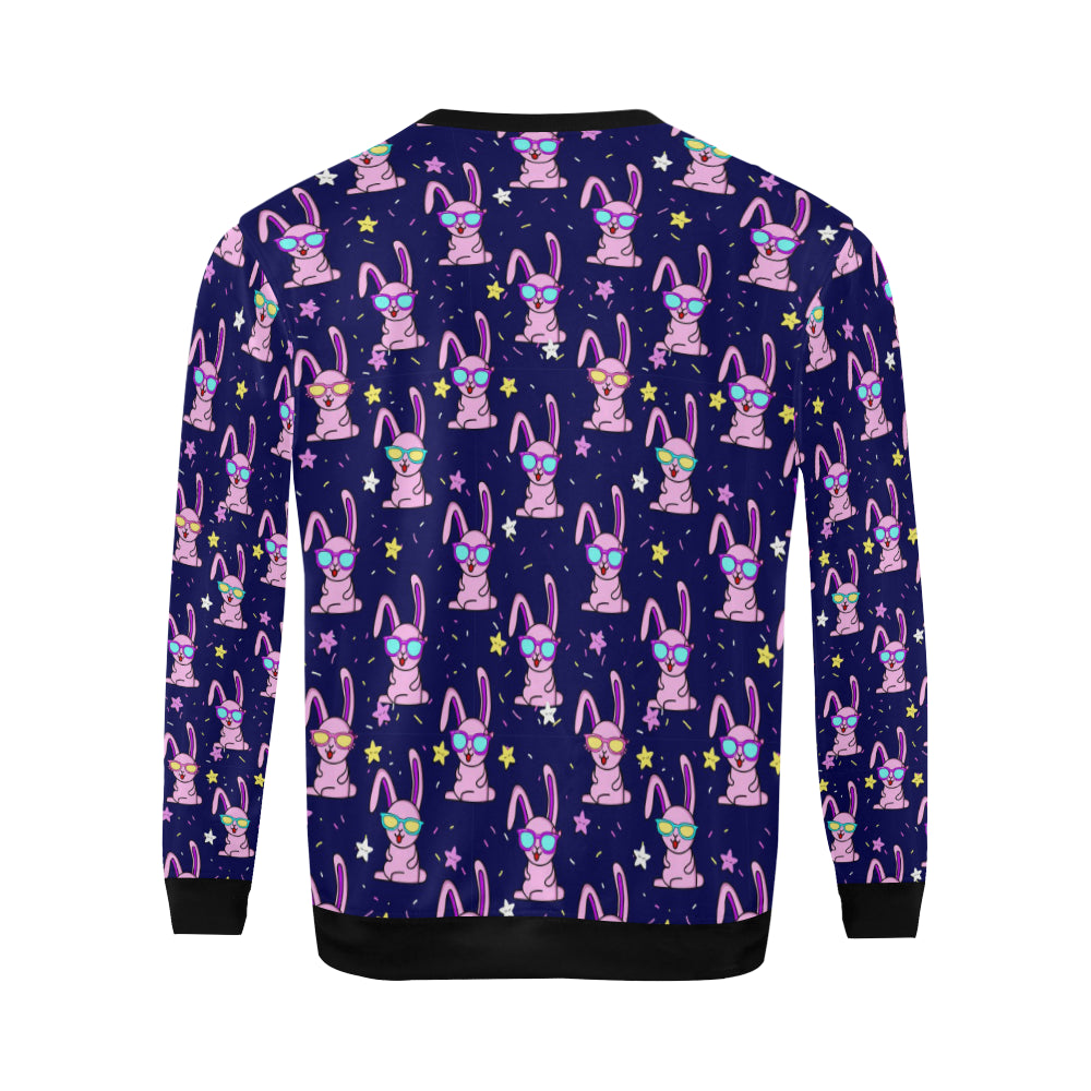 Rabbit Baby Pattern Print Design RB015 Men Long Sleeve Sweatshirt
