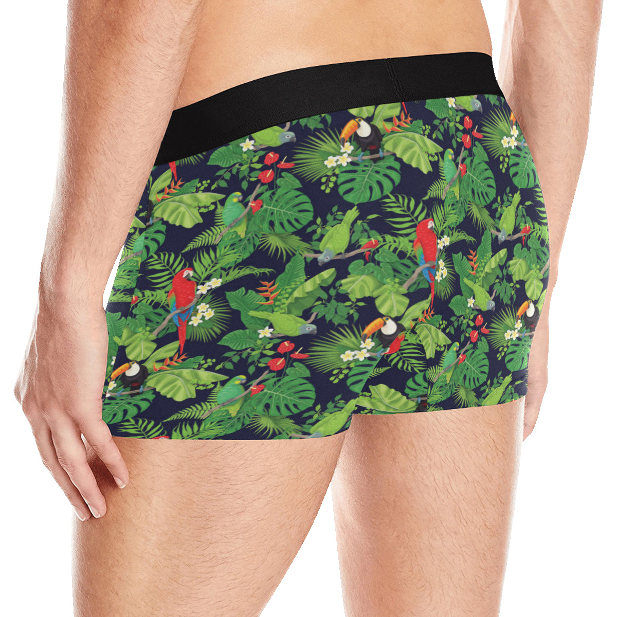 Rainforest Parrot Pattern Print Design A03 Men's Boxer Briefs