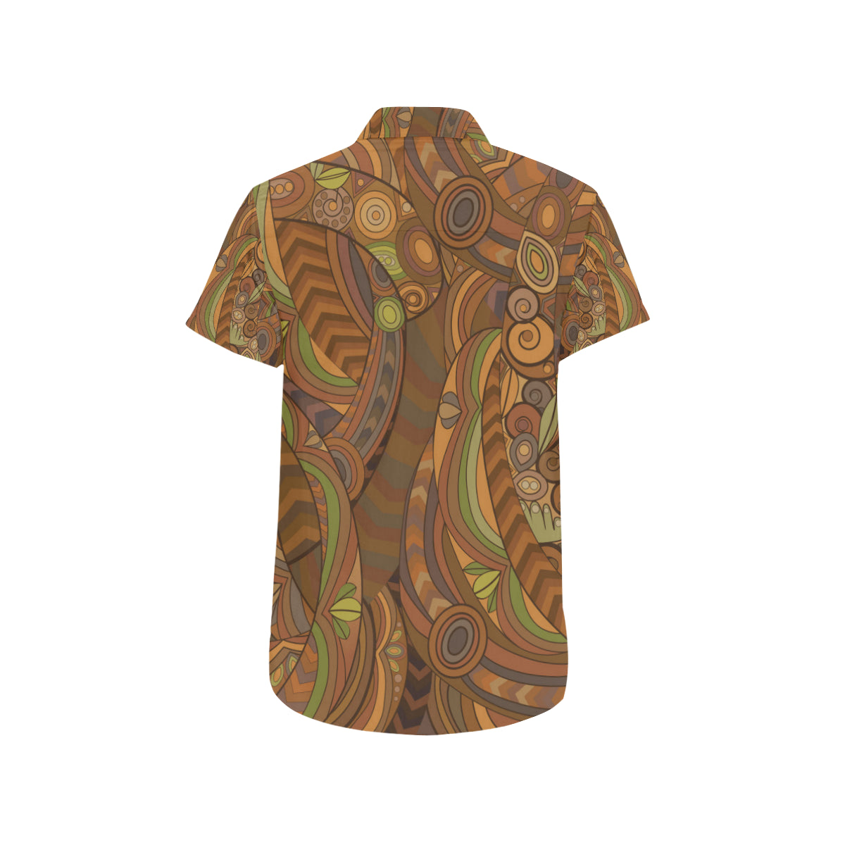 Maori Ornament Design Print Men's Short Sleeve Button Up Shirt