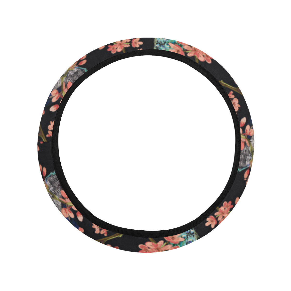 Peacock Pattern Print Design A01 Steering Wheel Cover with Elastic Edge