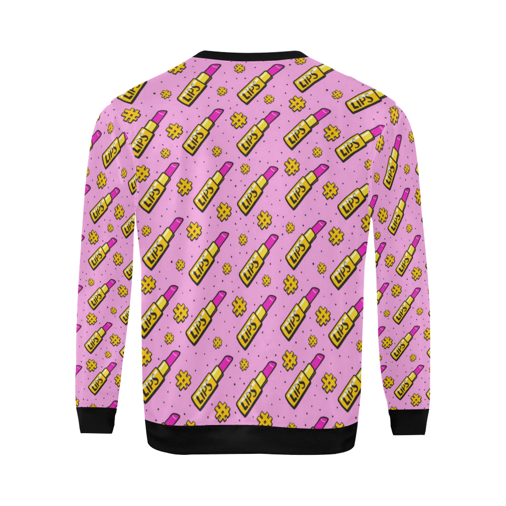 Lipstick Pattern Print Design LT03 Men Long Sleeve Sweatshirt