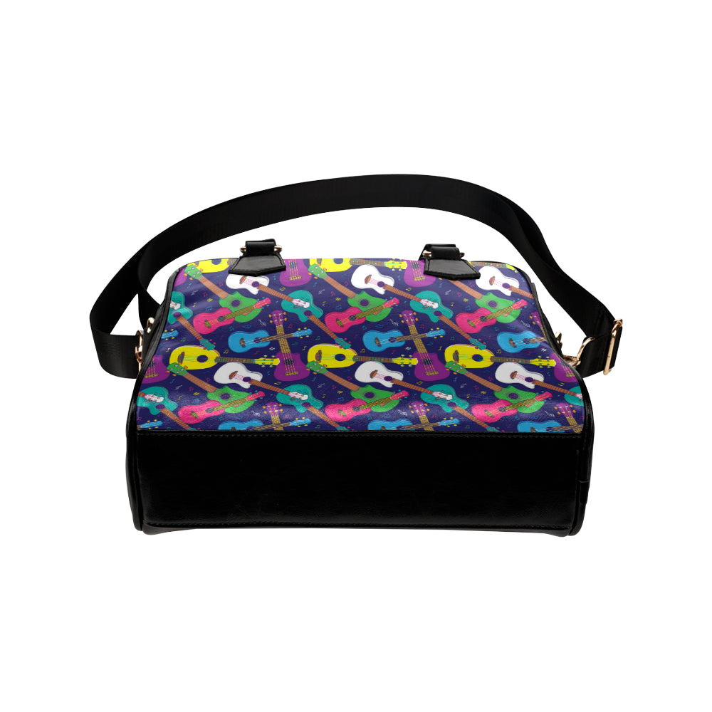 Ukulele Pattern Print Design 02 Shoulder Handbag