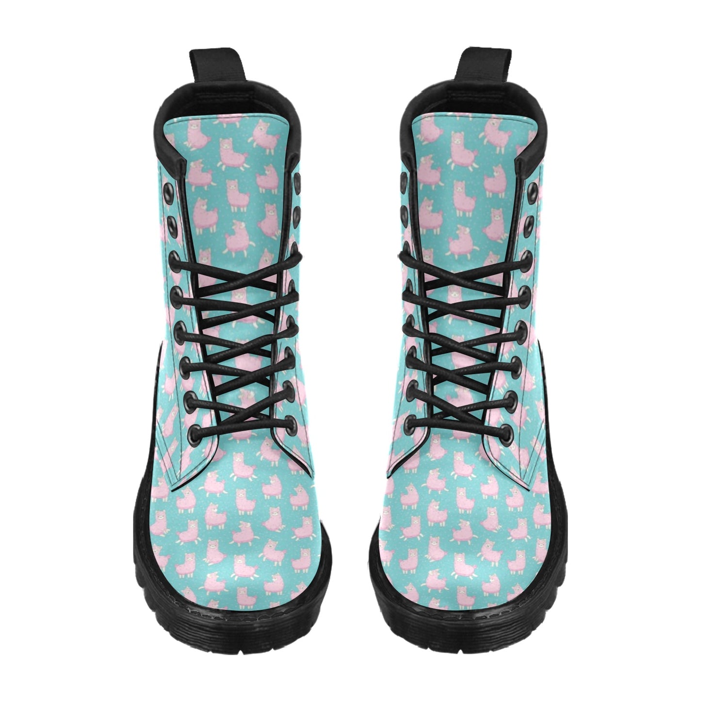 Alpaca Cartoon Design Themed Print Women's Boots