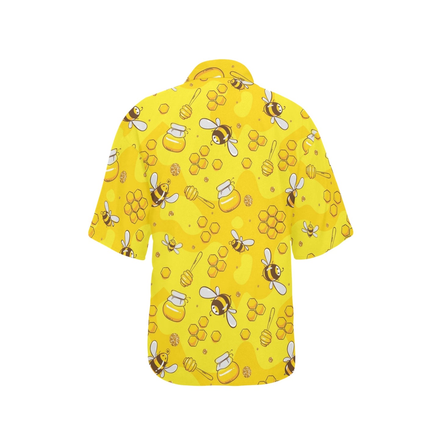 Bee Pattern Print Design BEE01 Women's Hawaiian Shirt