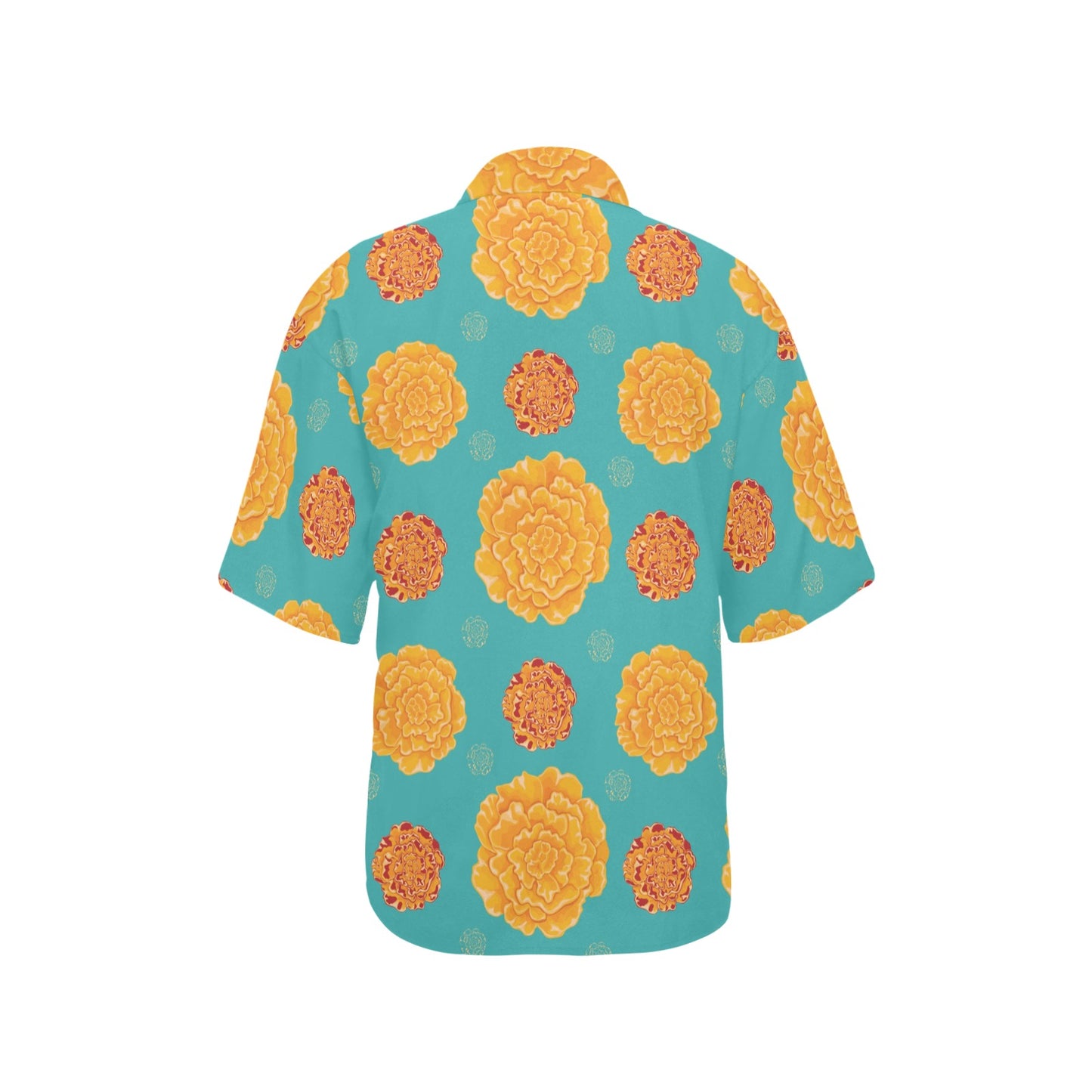Marigold Pattern Print Design 02 Women's Hawaiian Shirt