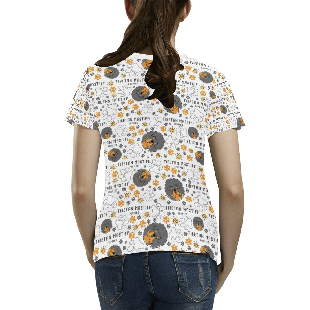 Tibetan Mastiffs Print Design LKS302 Women's T-shirt