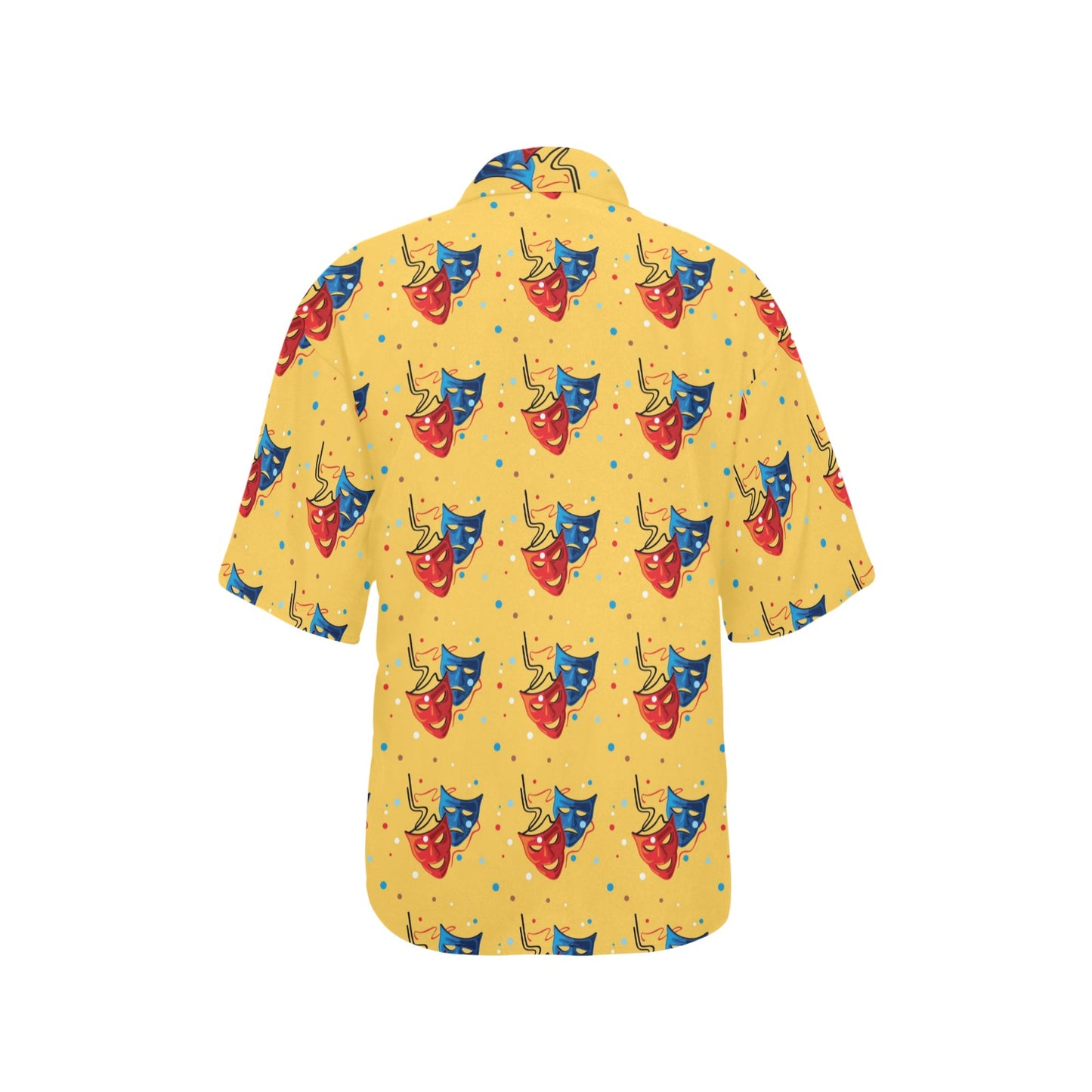 Acting Mask Pattern Print Design 02 Women's Hawaiian Shirt