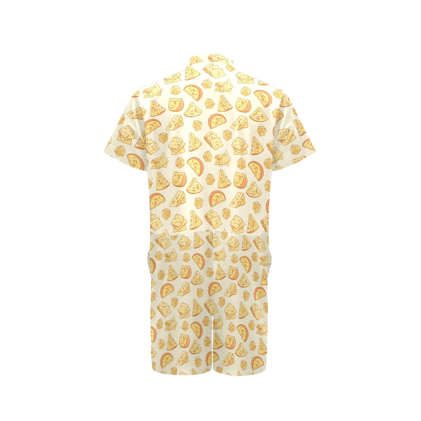 Cheese Pattern Print Design 01 Men's Romper