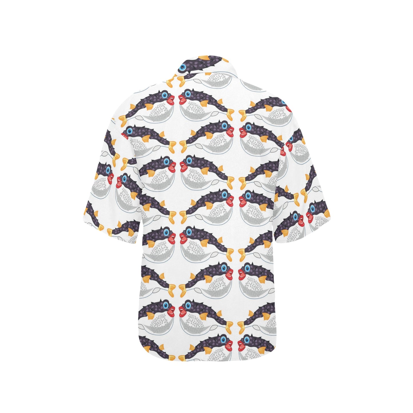 Fugu Pattern Print Design 03 Women's Hawaiian Shirt