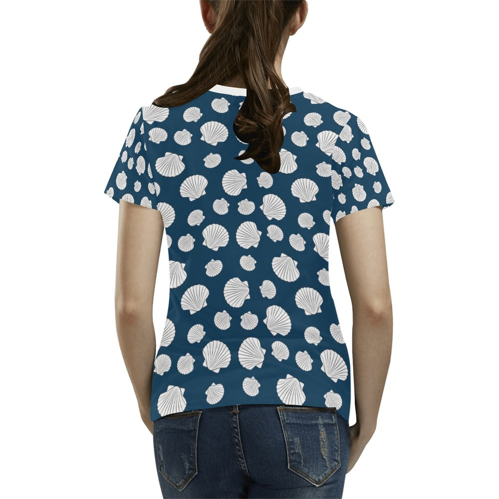 Seashell Print Design LKS3012 Women's T-shirt