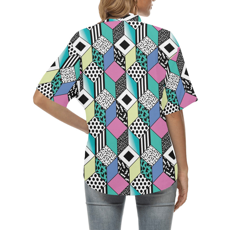 90s Pattern Print Design 3 Women's Hawaiian Shirt