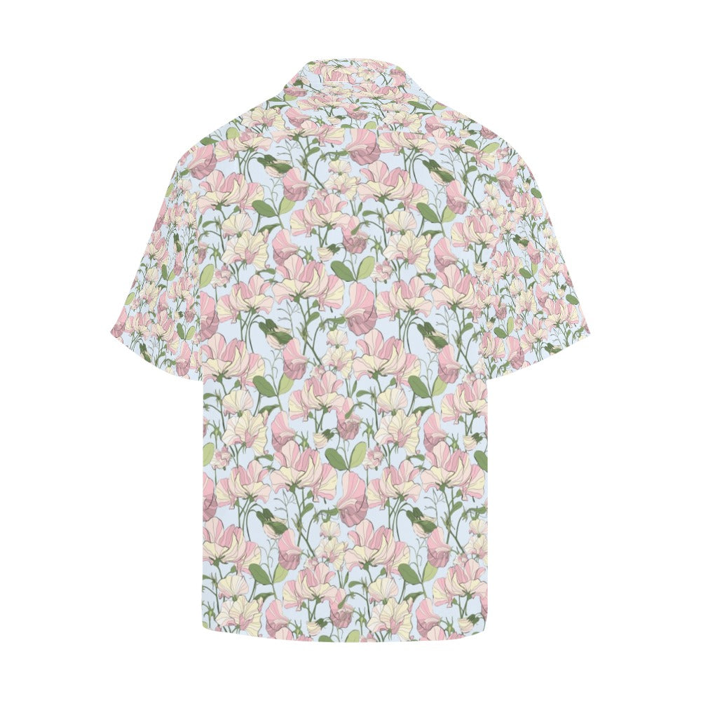 Sweet Pea Print Design LKS304 Men's Hawaiian Shirt
