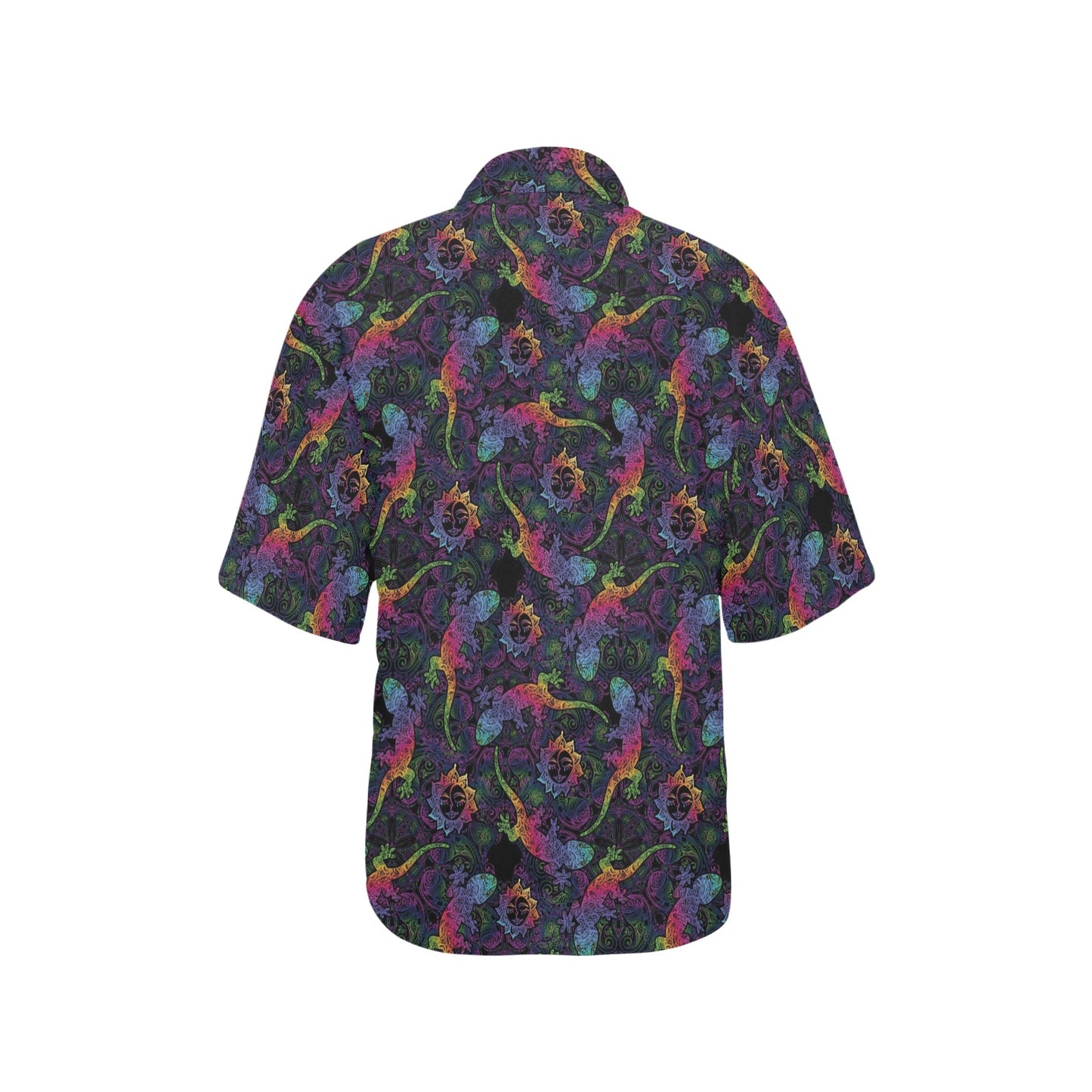 Gecko Rainbow Pattern Print Design 03 Women's Hawaiian Shirt