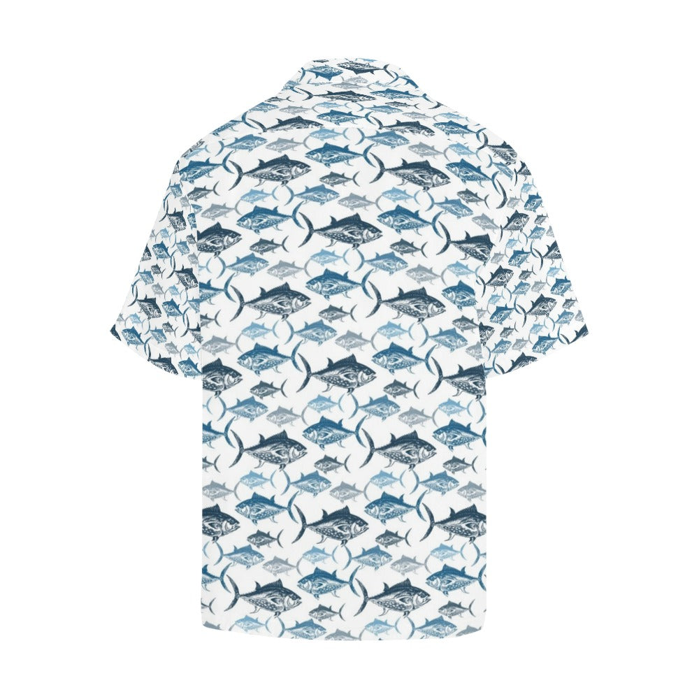 Tuna Fish Print Design LKS303 Men's Hawaiian Shirt