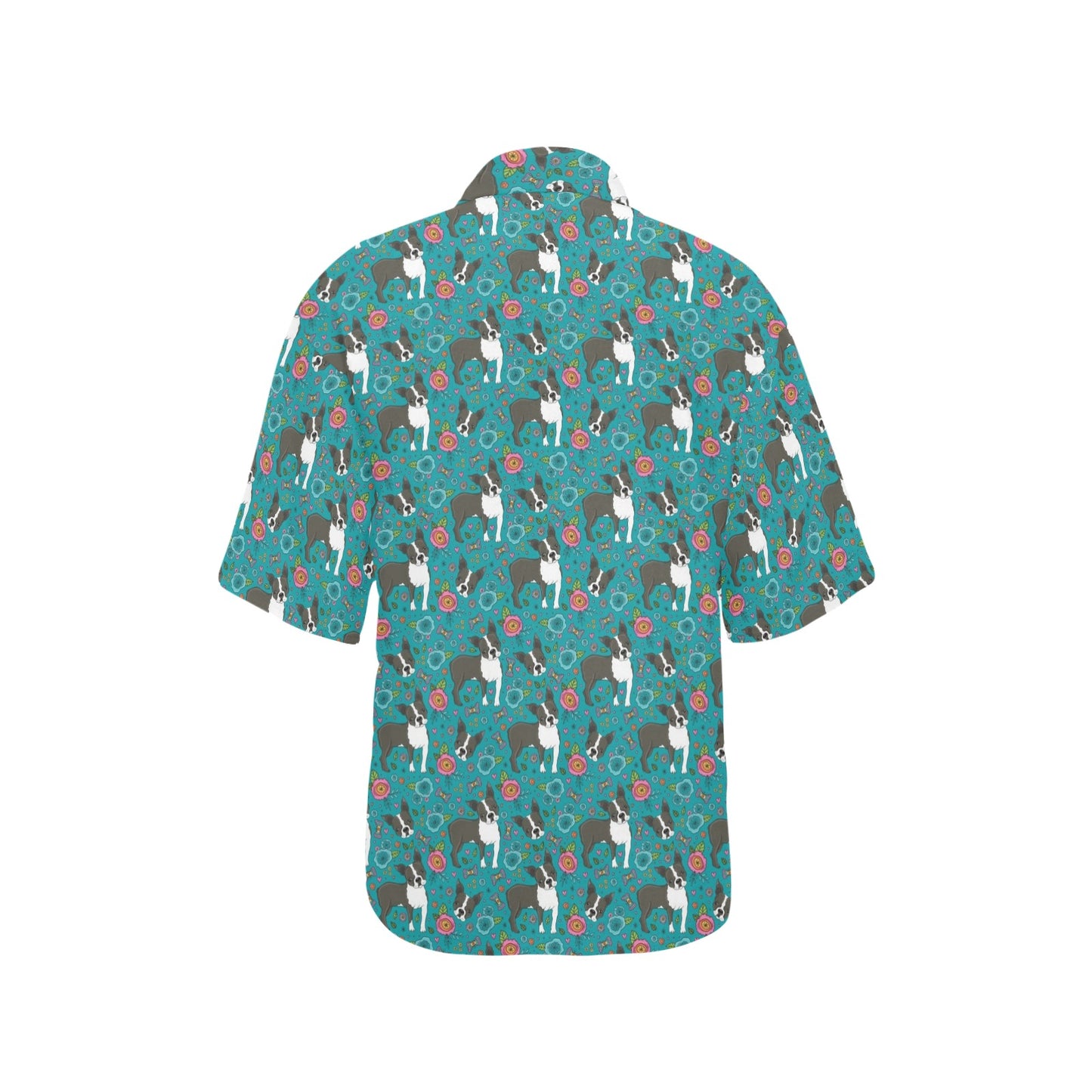 Boston Terrier Pattern Print Design 07 Women's Hawaiian Shirt