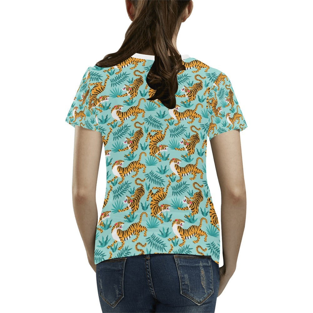 Tiger Print Design LKS304 Women's T-shirt