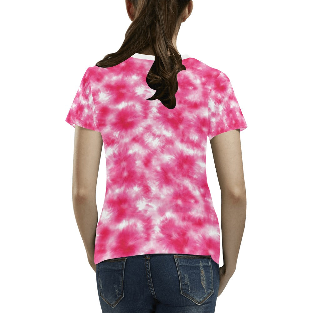 Tie Dye Pink Print Design LKS304 Women's T-shirt