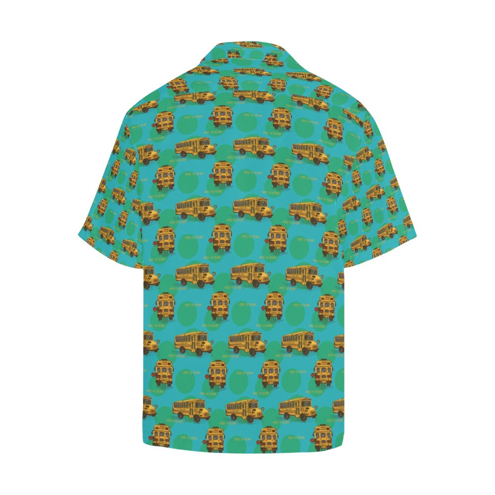 School Bus Print Design LKS308 Men's Hawaiian Shirt