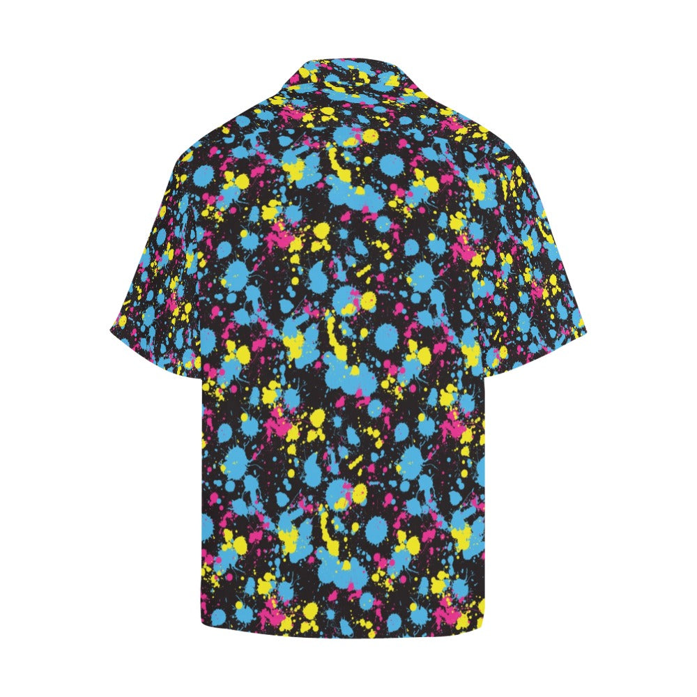 Splatter Colorful Print Design LKS301 Men's Hawaiian Shirt
