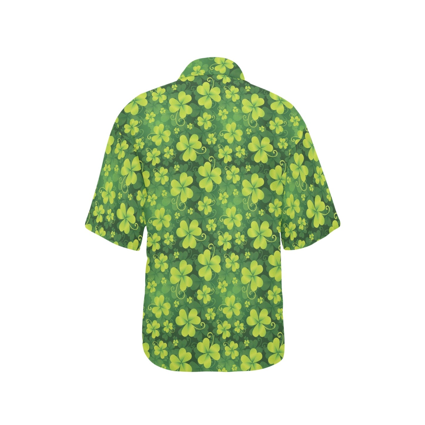 Shamrock Clover Print Women's Hawaiian Shirt