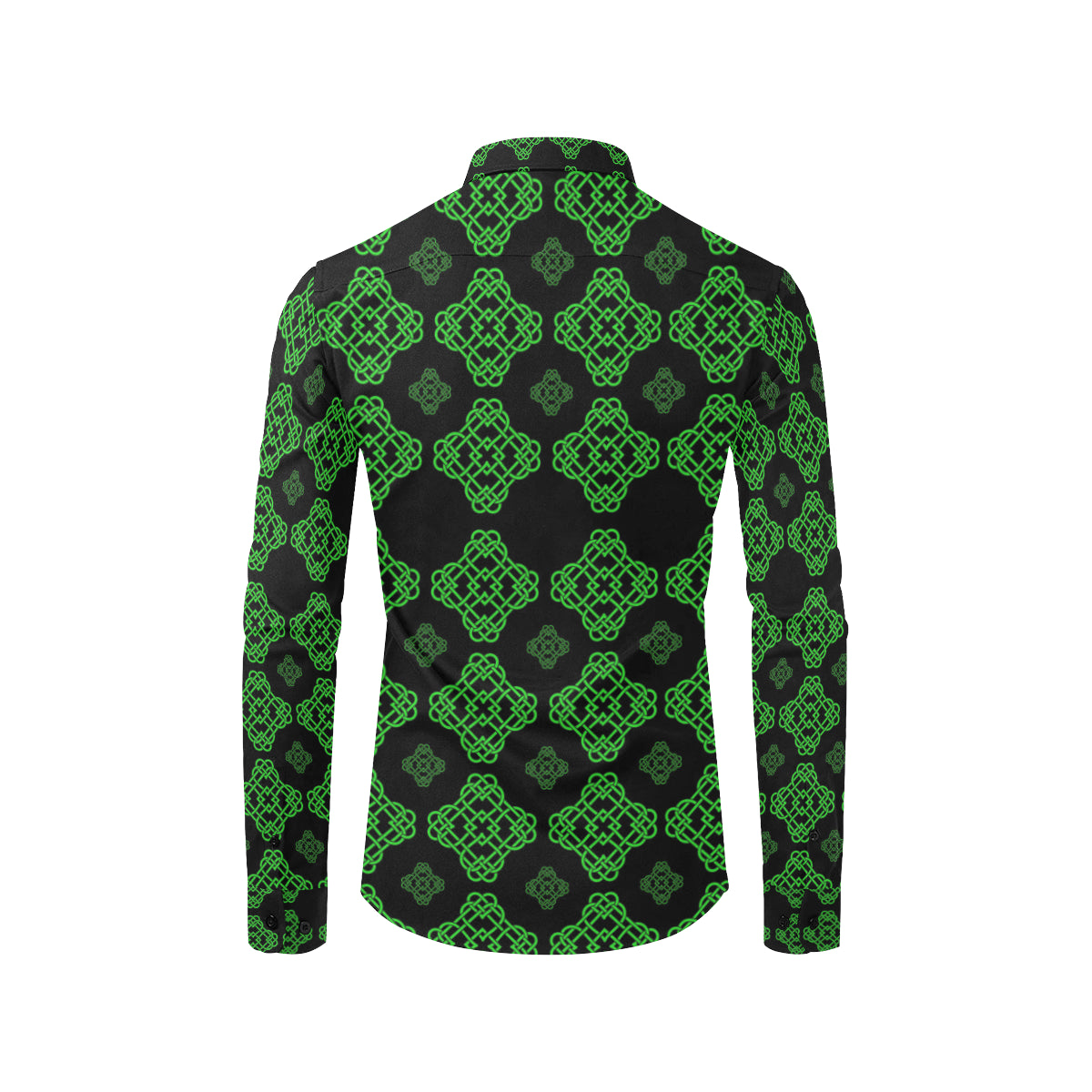 Celtic Knot Green Neon Design Men's Long Sleeve Shirt