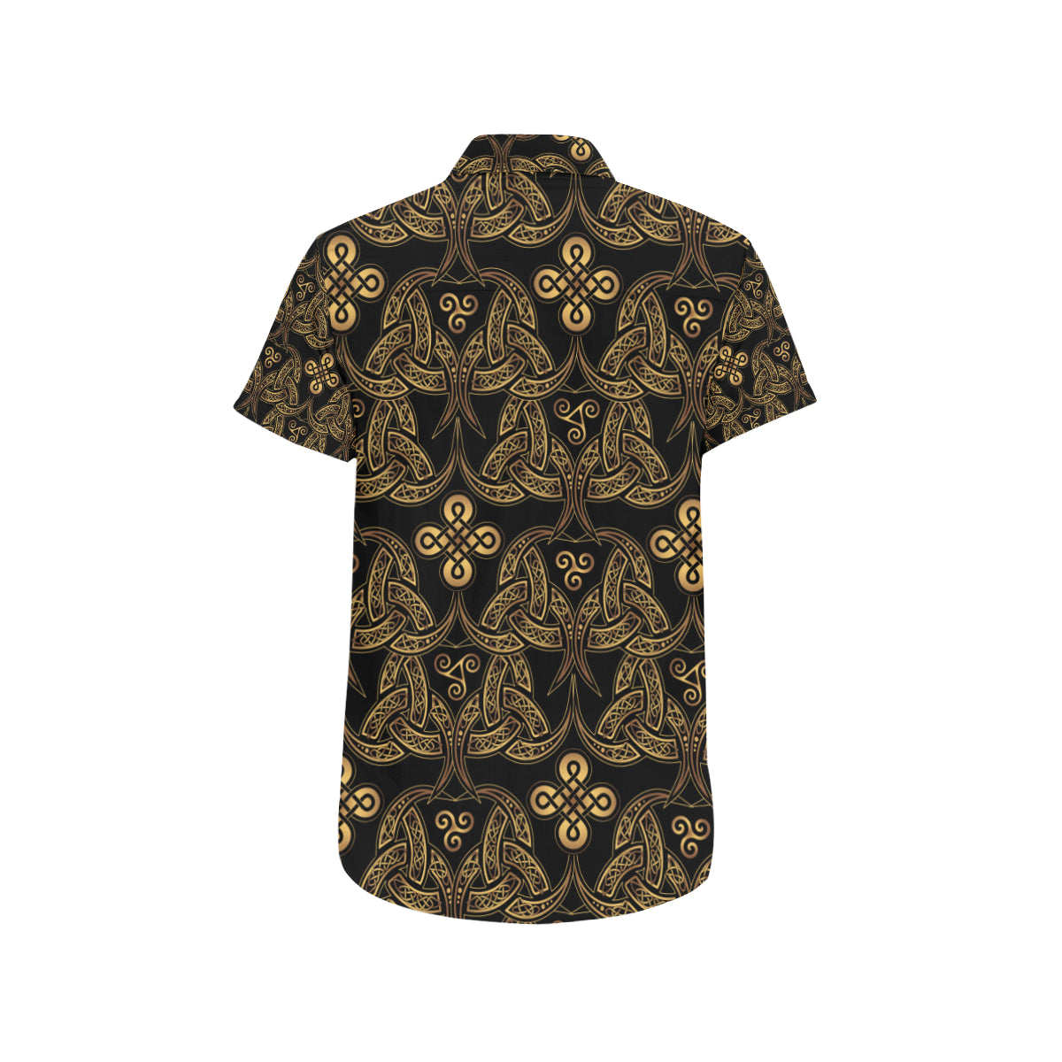 Celtic Knot Gold Design Men's Short Sleeve Button Up Shirt