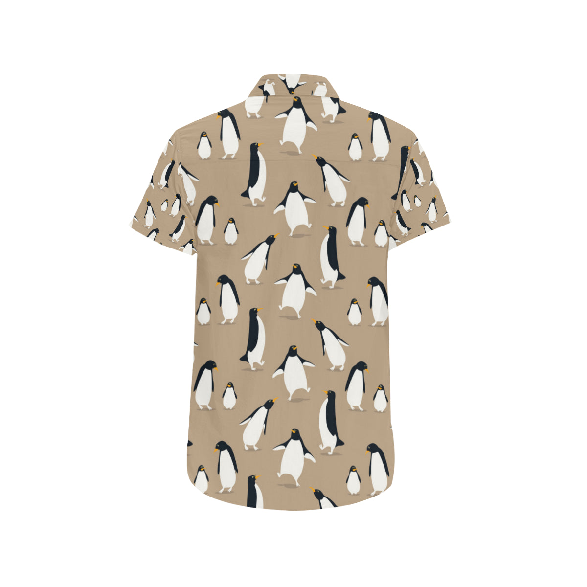 Penguin Pattern Print Design A01 Men's Short Sleeve Button Up Shirt