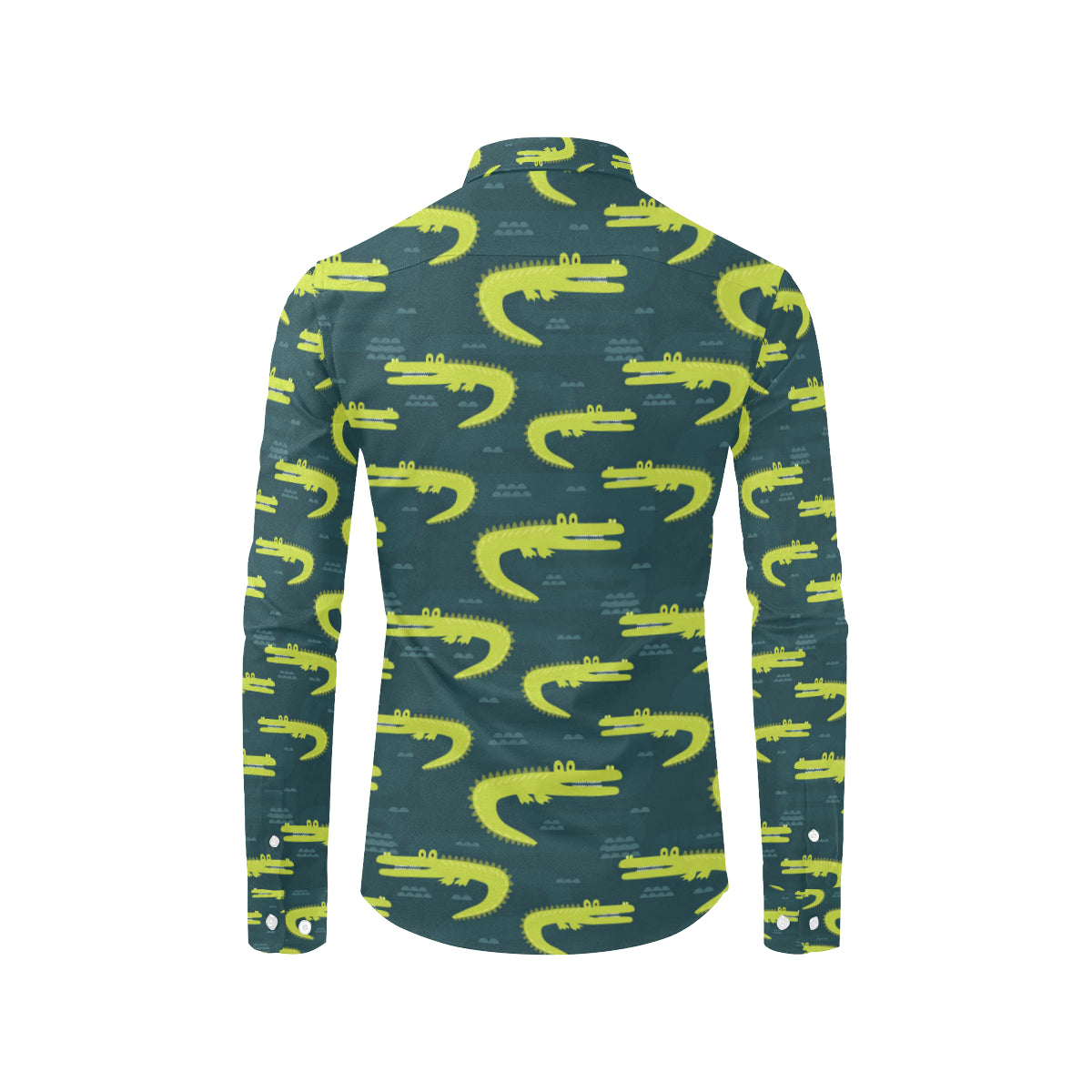 Alligator Pattern Print Design 03 Men's Long Sleeve Shirt