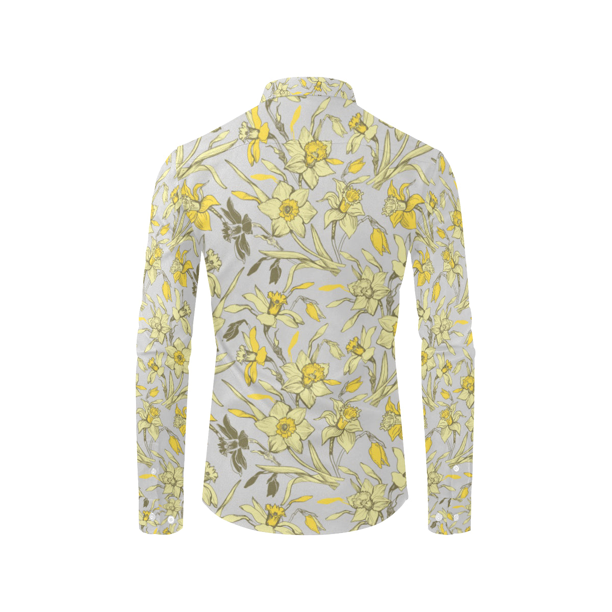 Daffodils Pattern Print Design DF05 Men's Long Sleeve Shirt