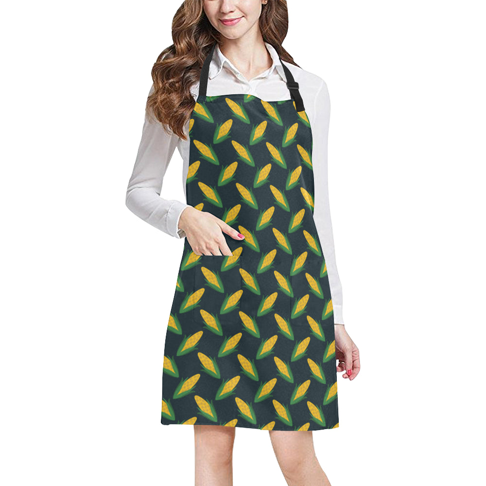 Corn Pattern Print Design 02 Apron with Pocket