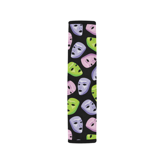 Acting Mask Pattern Print Design 04 Car Seat Belt Cover