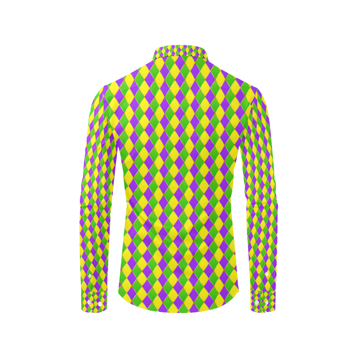 Mardi Gras Pattern Print Design 01 Men's Long Sleeve Shirt