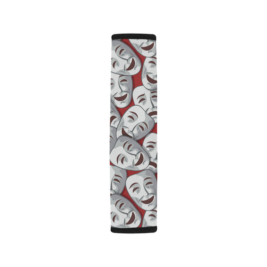 Acting Mask Pattern Print Design 01 Car Seat Belt Cover
