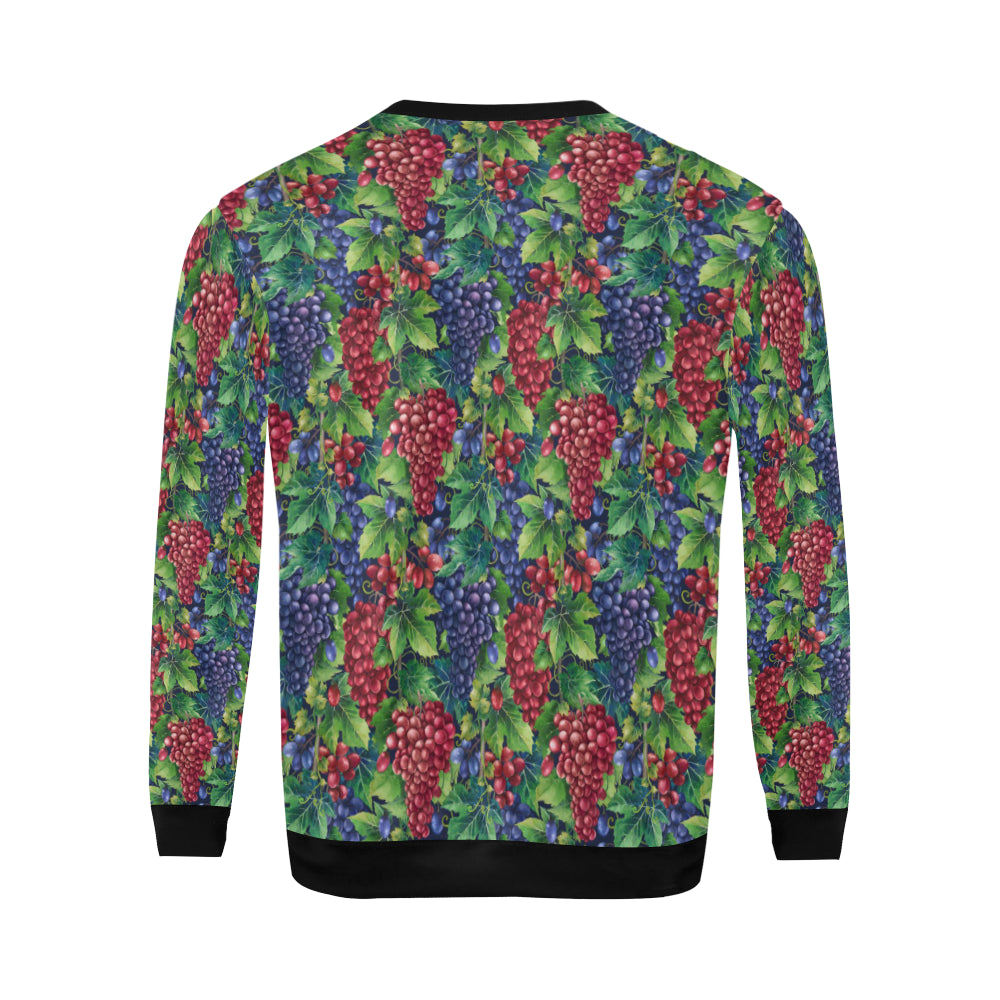 Grape Pattern Print Design GP02 Men Long Sleeve Sweatshirt