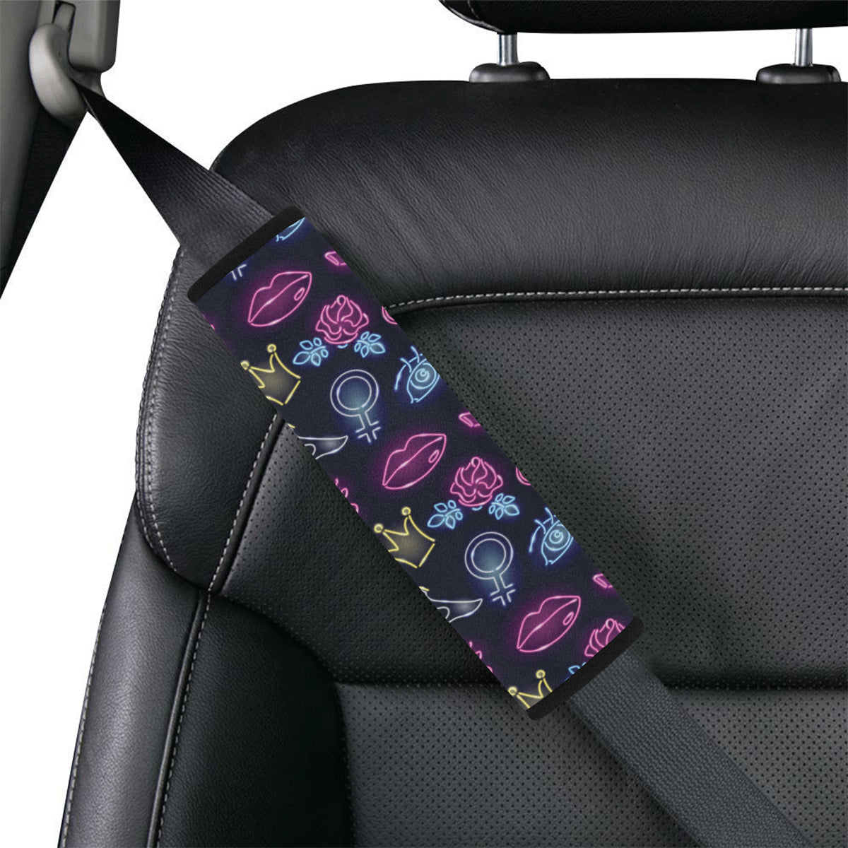 Lipstick Neon Pattern Print Design 02 Car Seat Belt Cover