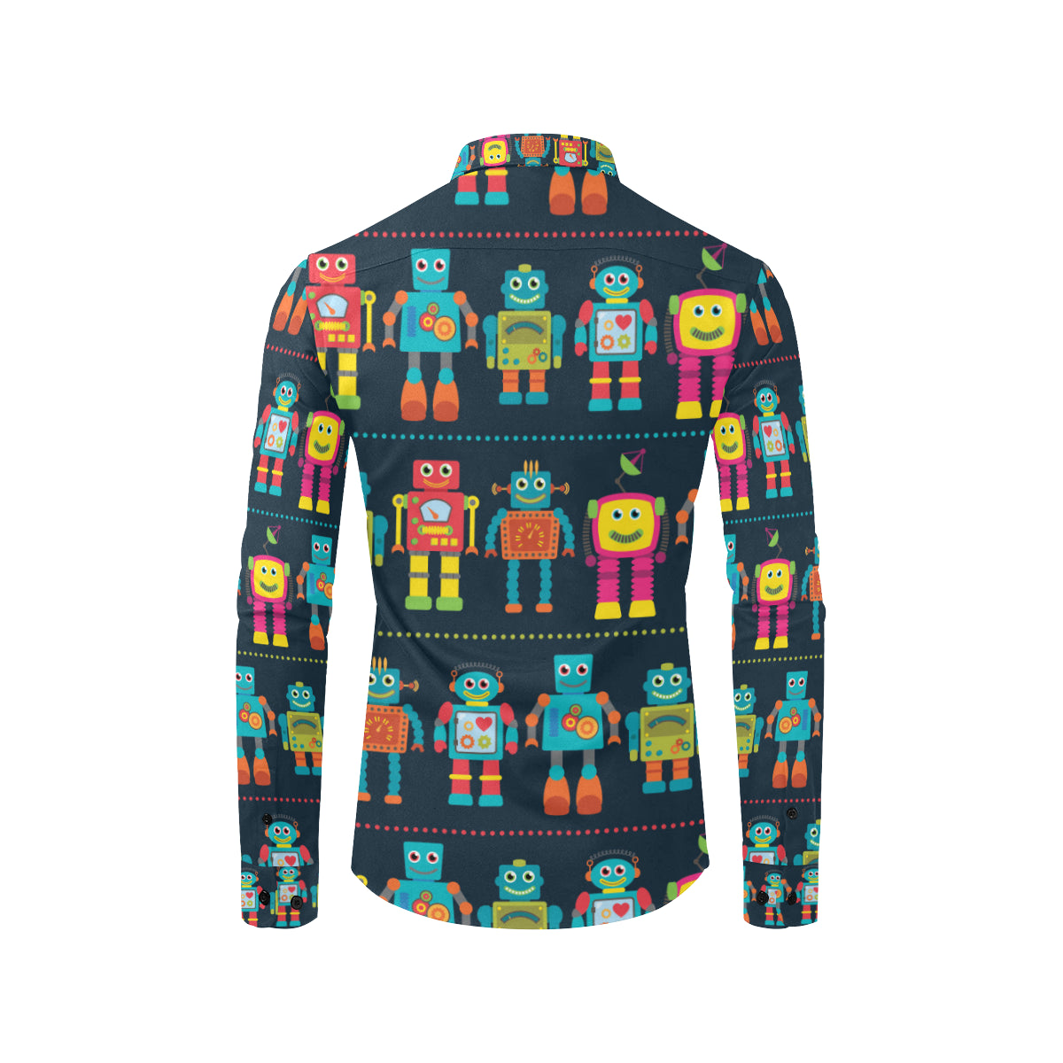 Robot Pattern Print Design A01 Men's Long Sleeve Shirt