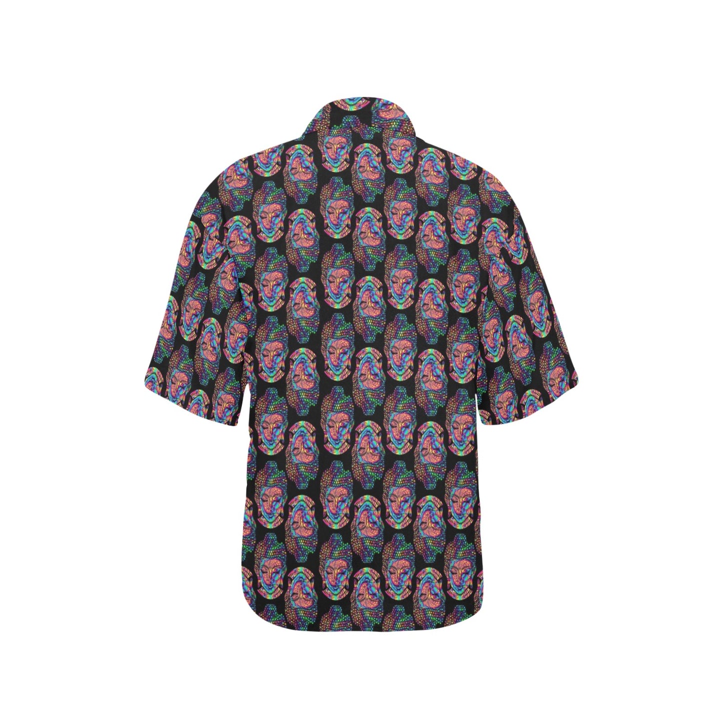 Buddha Head Colorful Print Women's Hawaiian Shirt