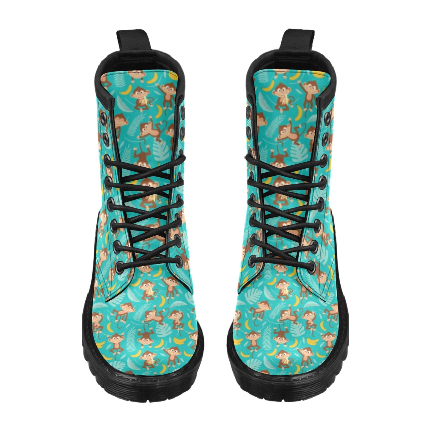 Monkey Happy Design Themed Print Women's Boots