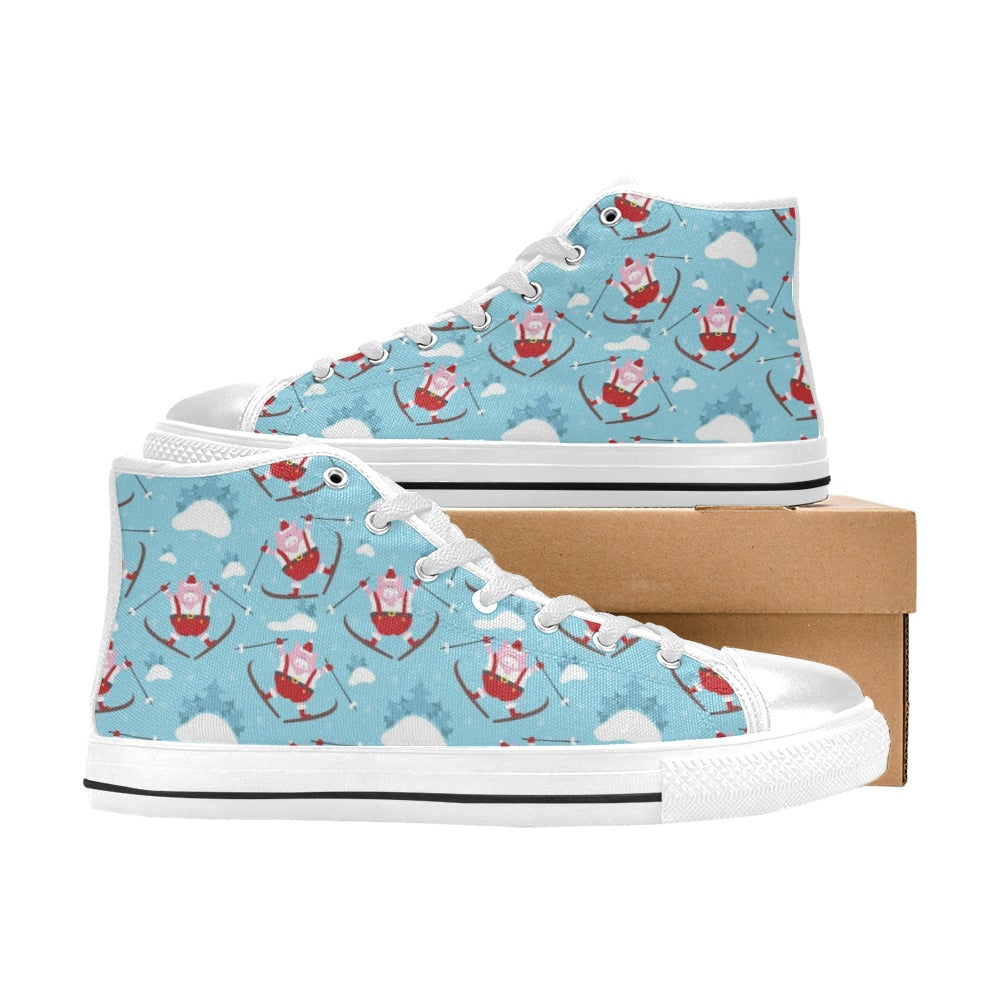 Ski Print Design LKS309 High Top Women's White Shoes