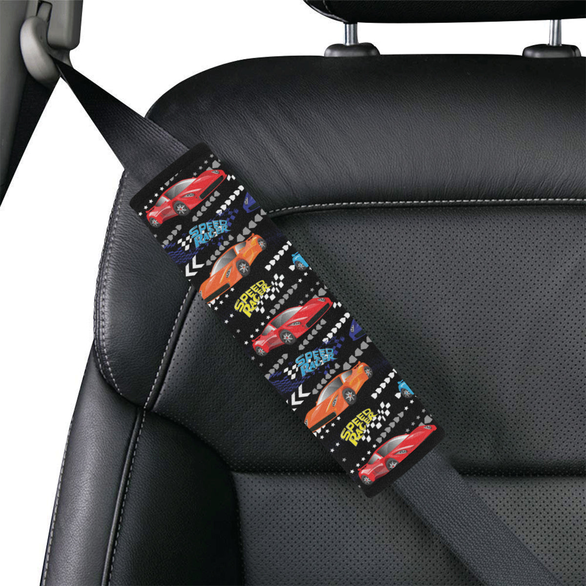 Racing Pattern Print Design A05 Car Seat Belt Cover