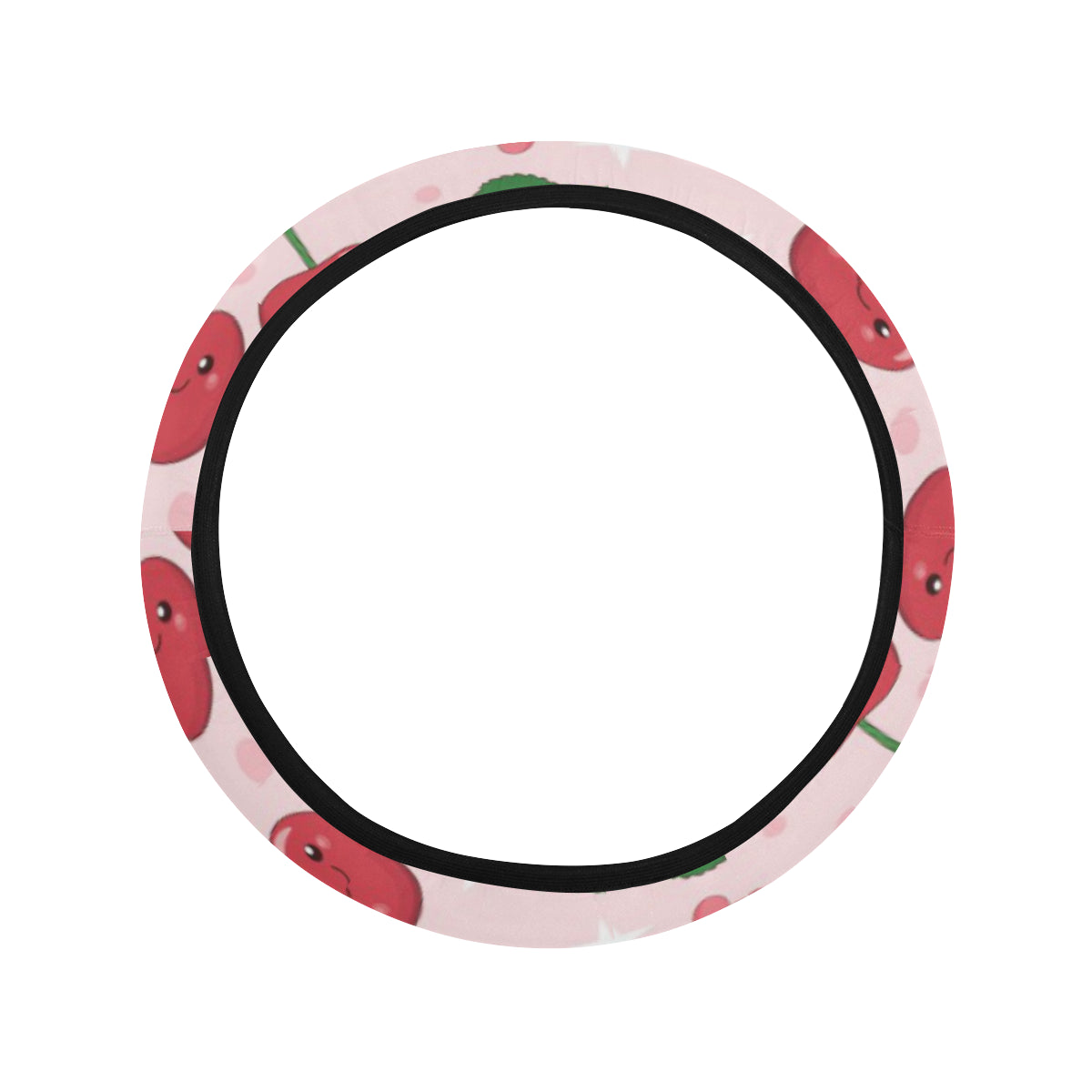 Cherry Pattern Print Design CH02 Steering Wheel Cover with Elastic Edge