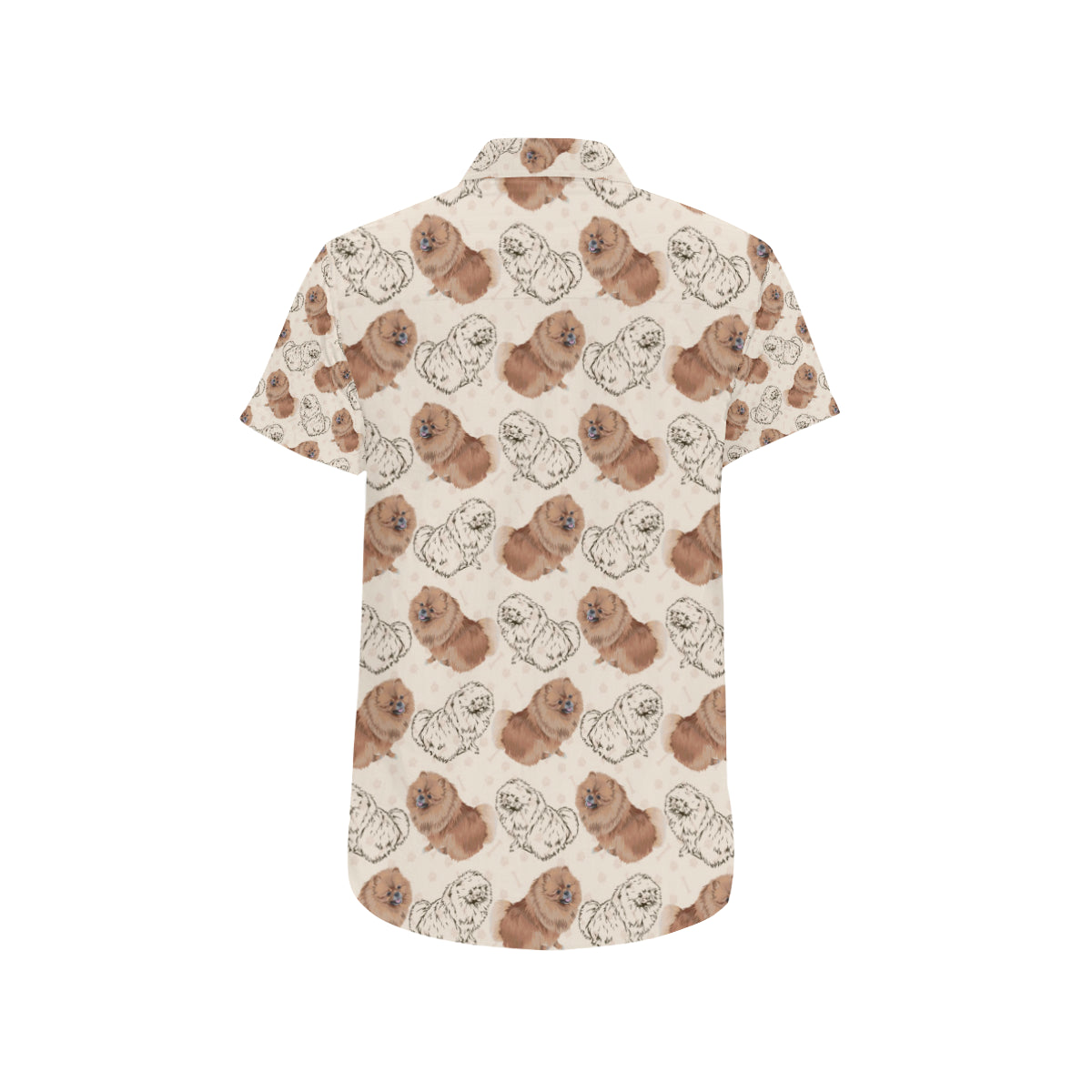 Pomeranians Pattern Print Design A01 Men's Short Sleeve Button Up Shirt