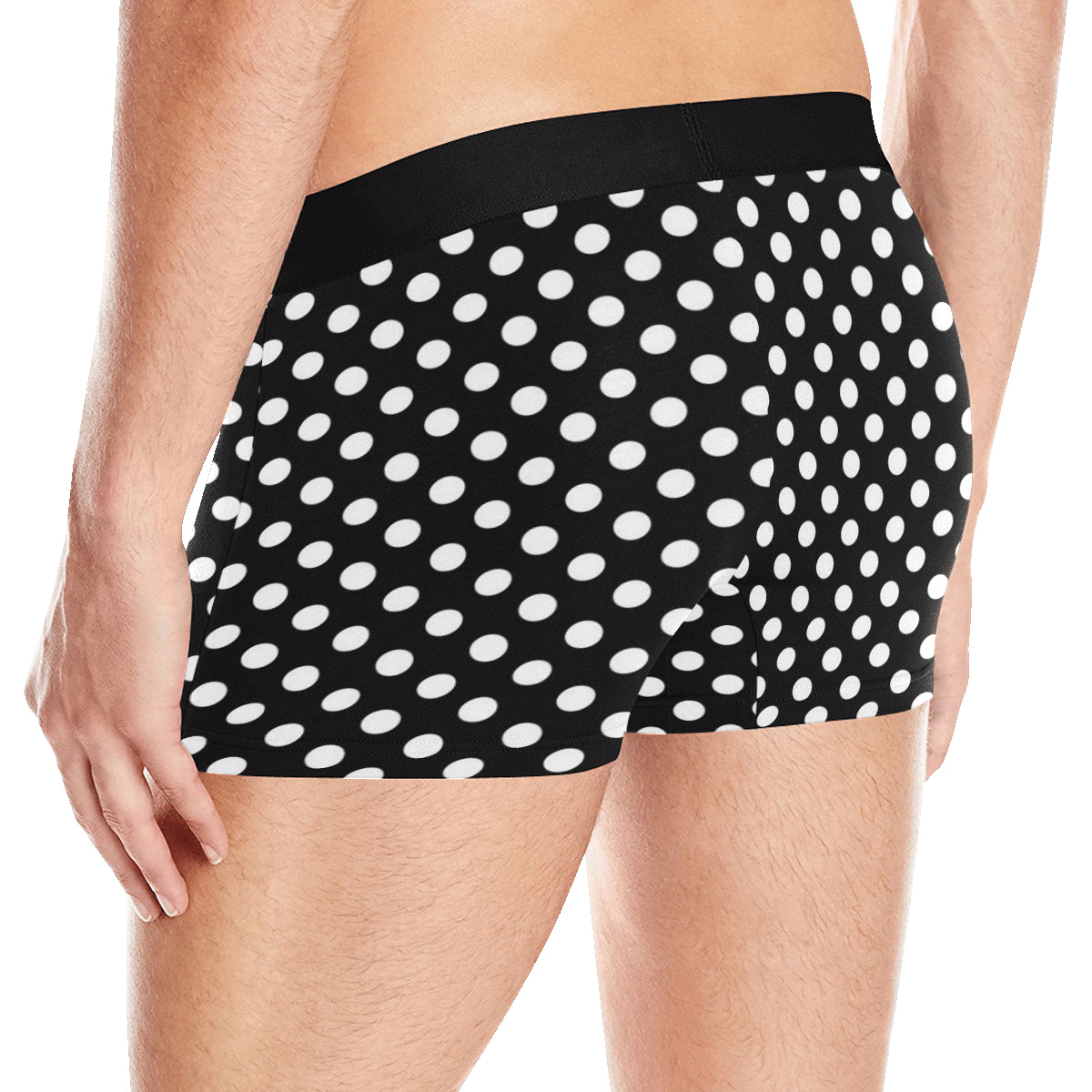 Polka Dot Black White Pattern Print Design 03 Men's Boxer Briefs