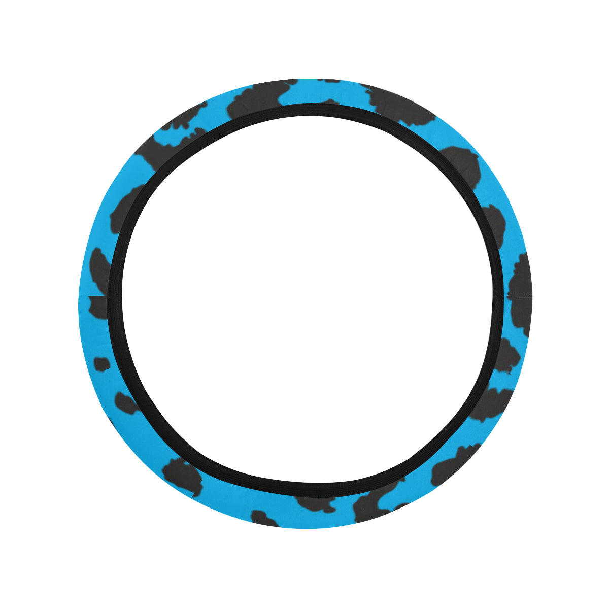 Cheetah Blue Print Pattern Steering Wheel Cover with Elastic Edge
