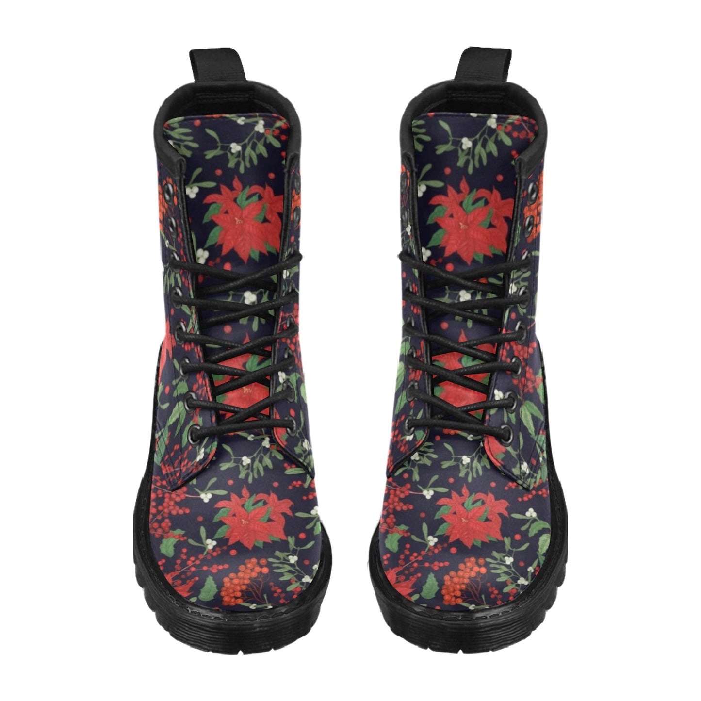 Poinsettia Pattern Print Design POT02 Women's Boots