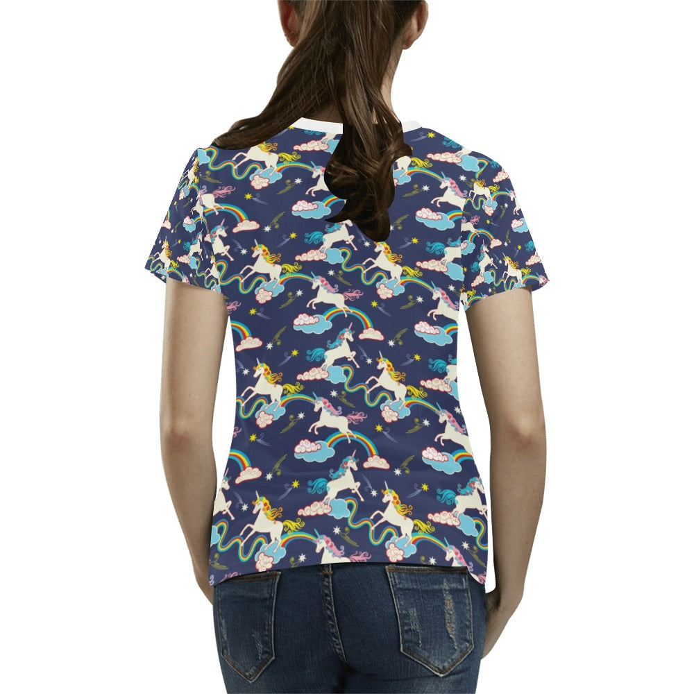 Unicorn Print Design LKS304 Women's T-shirt