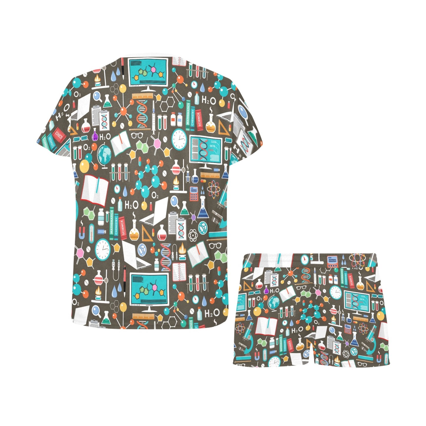 Science Print Design LKS303 Women's Short Pajama Set